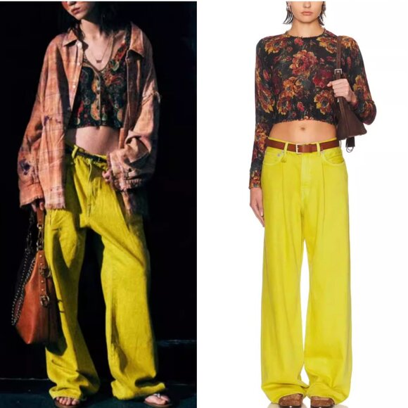 R13 Denim - NWT R13 Damon Wide Leg 24/25/26/27 Vibrant Yellow